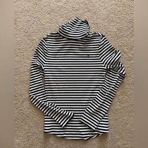 NWT Tommy Hilfiger women’s striped slim rib roll neck  small, navy and white